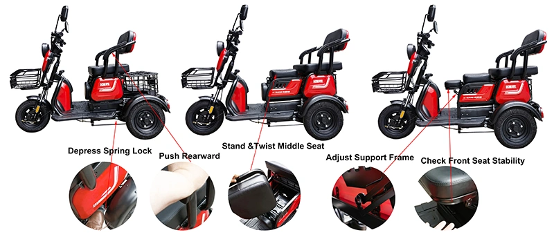 3 Wheel E Bikes Mobility Tricycle for Seniors and Disabled