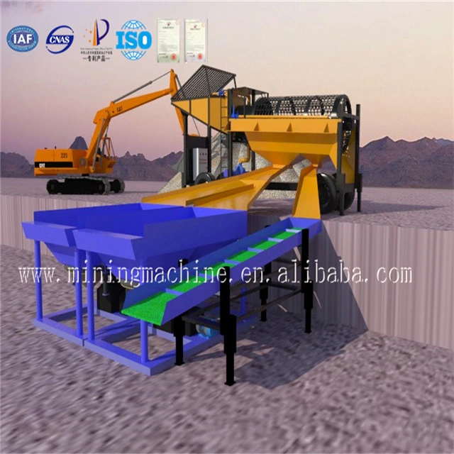 Professional Gold Mining Machinery Gold Washing Plant with Roller Rotary Scrubber