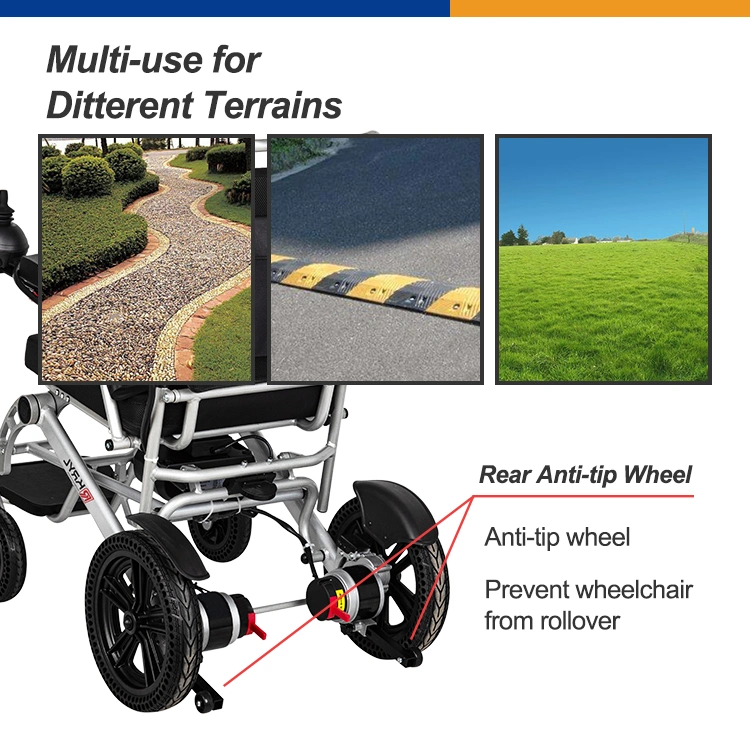 New Folding Aluminum Strong Frame Electric Power Wheelchair Electronmagnetic Brake System Disabled Scooter for Disabled Peoole