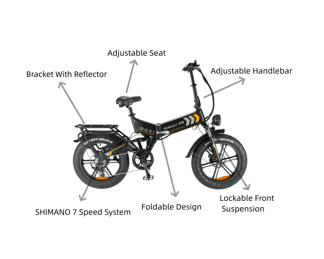 Fat Tyre Electric Bike 20&prime;&prime; Aluminum Alloy Frame Folding Ebike