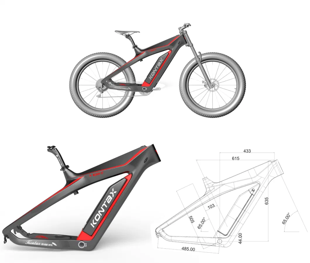 Snow Dirt Bike Carbon Fiber Bicycle 8 Speed Adult Male Female Cycling Bicycle Broken Wind Electric Bike Frame