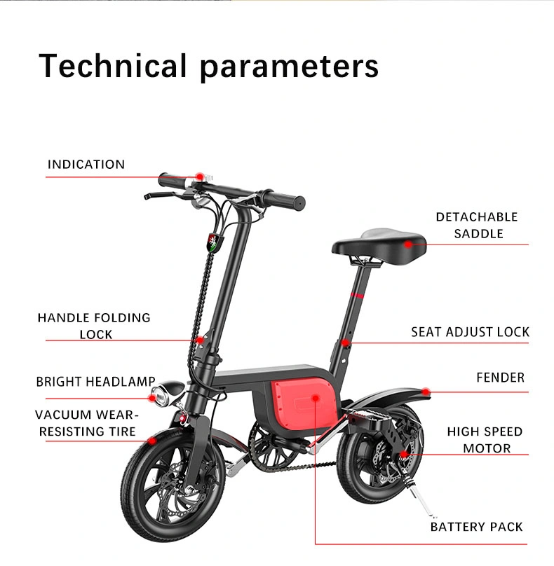 12inch Electric Moped Sepeda Listrik Motor Adult Scooter Substitute Bike Quick and Easy in Outdoor Mini Bike