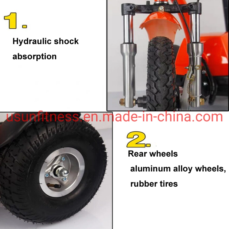 High Speed Folding Electirc Scooter Front Hub Motor Disk Brake Fat Tire Electric Trike for Leisure and Rental