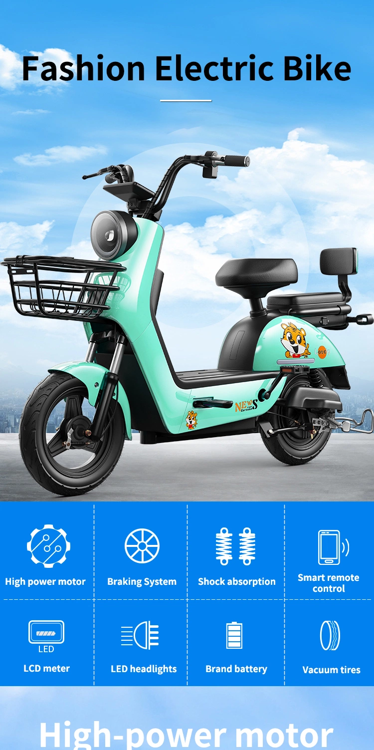 Factory Cheap Electric Scooter E Bike Lithium Battery Adult Electric Cargo Bike Golden Eagle Electric Bike 48V Two Seat 450W 14&quot;