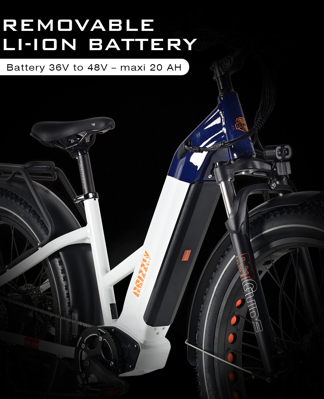 Fashion Ebike Popular Electric MTB with Removable 20ah Lithium Battery Electric Bike