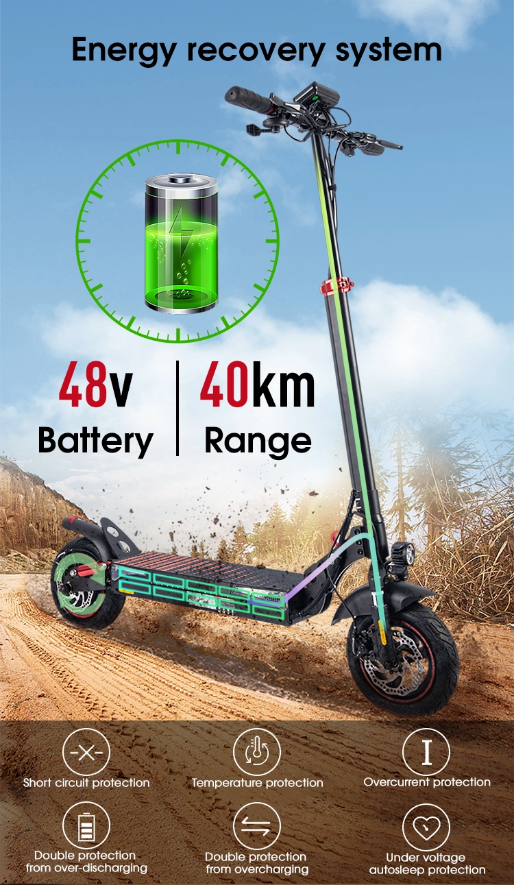 2023 New off Road 48V Big Battery Folding Kick E Scooter Portable Electric Scooter with Absorber