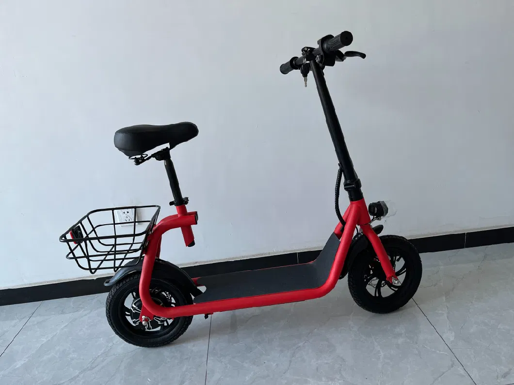 Multiple Colors 12inch Tyre 250/350W Lithium Battery Electric Scooter with Back Basket 25km/H Max Speed Electric Bicycle Foldable Handlebar Ebike