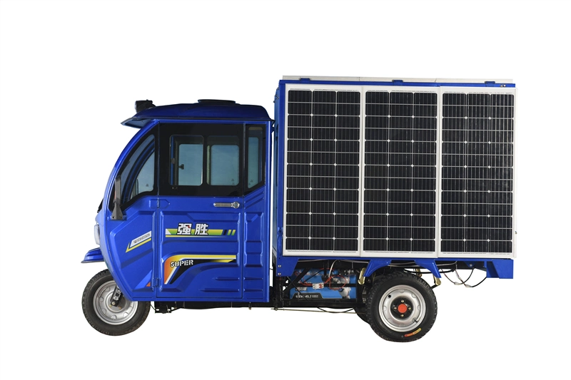 China Solar Panel Electric 3 Wheeler Manufacturer Motorcycle with Cabin E Loader