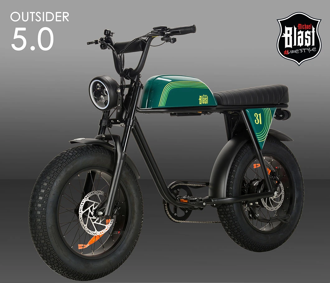 50-100km Minimoto Electric Fat Ebike 750W 48V Dual Battery Scooter Pedalec Ebike