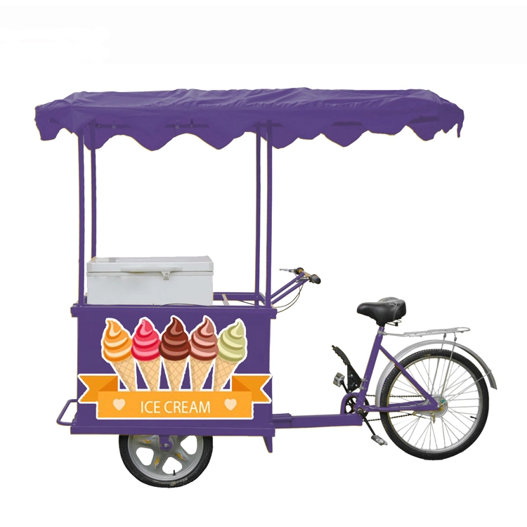 Electric Motorized Tricycle Solar Powered for Cold Drink and Donuts