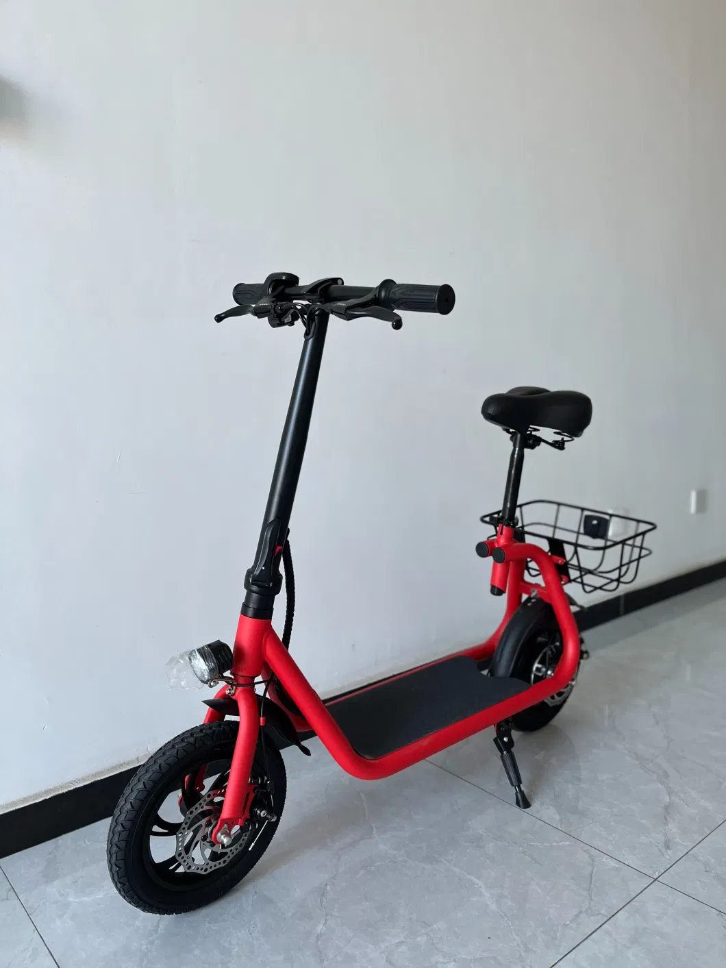 Multiple Colors 12inch Tyre 250/350W Lithium Battery Electric Scooter with Back Basket 25km/H Max Speed Electric Bicycle Foldable Handlebar Ebike