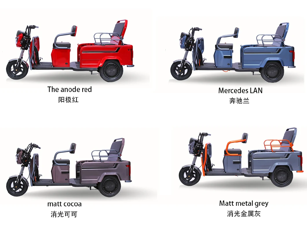 2023 Hot Sales, CCC Certificate, China Manufacturer Good Quality, 650W (800W) Electric Leisure Tricycle, Folding Rear Seat, Storing Space, Electric Tricycle