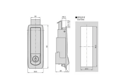 Plane Lock Factory Price Wenzhou Meigu Ms880 Lock Pocked Black Powder Coated Zinc Rod Control Latch Cabinet Door Plane Lock