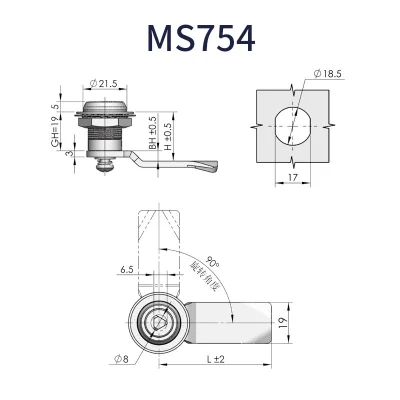 Custom Door Switch Cabinet Cam Distribution Cabinet Door Box Triangle Lock Mechanical Lock Ms754