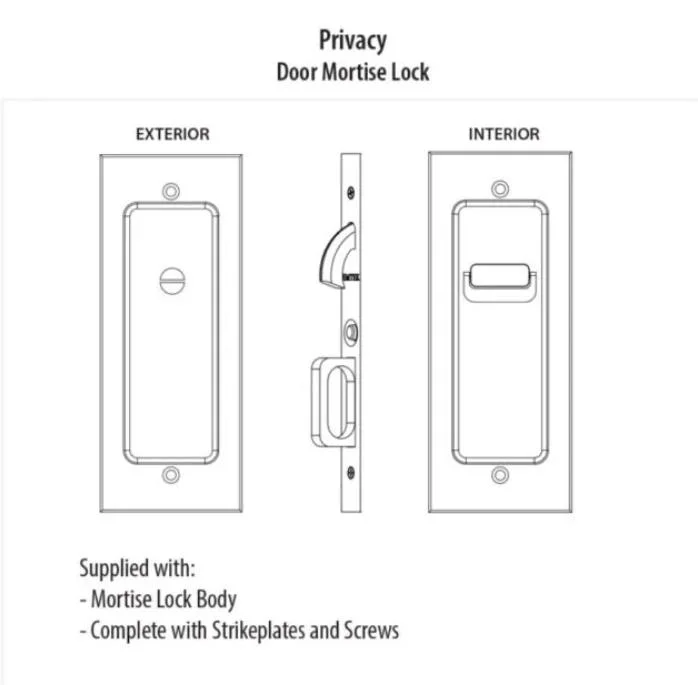 Pocket Door Lock with Traditional Trim Featuring Turnpiece and Emergency Release