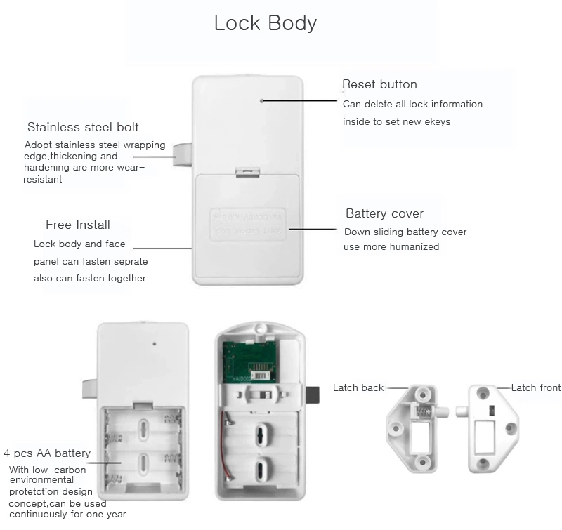 Alloy Zinc Smart Digital RFID SPA Swimming Pool Gym Electronic Cabinet Lockers Lock with Master Key