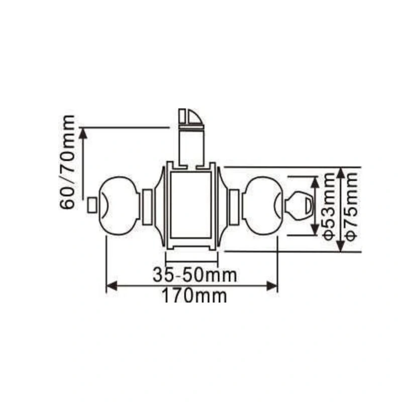 Safe Stainless Steel Entry Cylinder Wooden Entrance Hotel Round Knob Cylindrical Door Lock