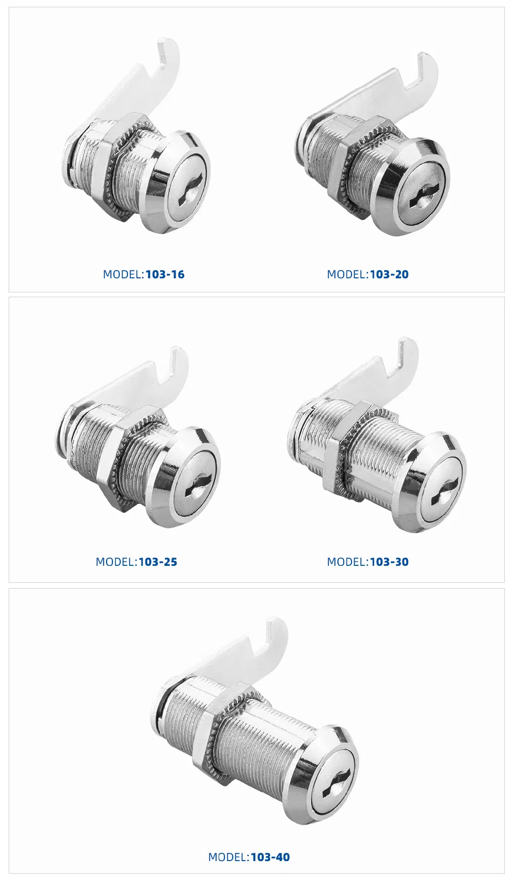 103 High Quality Zinc Alloy Cam Lock for Mailbox, Steel Drawer, Cabinet Door