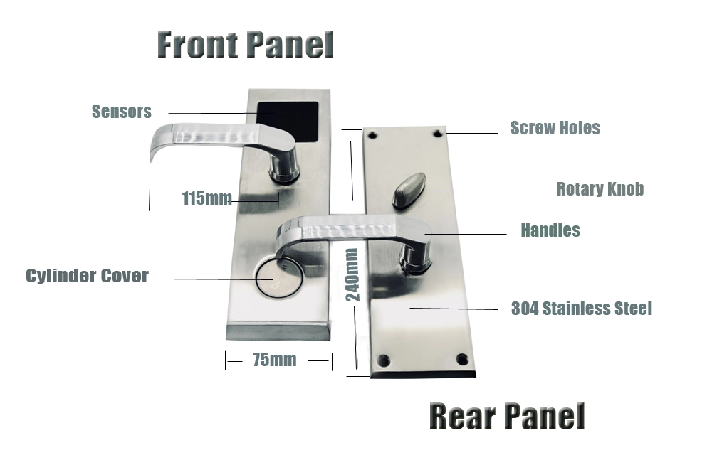 Controlled Computer Hotel Door Lock for Wooden Doors with Software Management