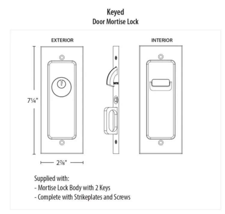 Pocket Door Lock with Traditional Trim Featuring Turnpiece and Emergency Release