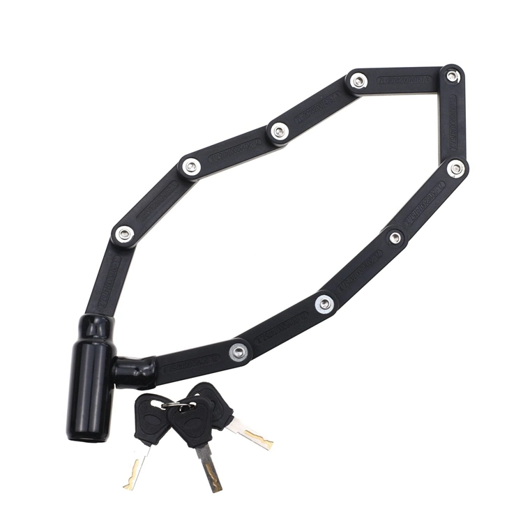 Yh3010 Chain Steel Folding Bike Lock Door Chain Bike Chain Lock with 2 Joint Keys