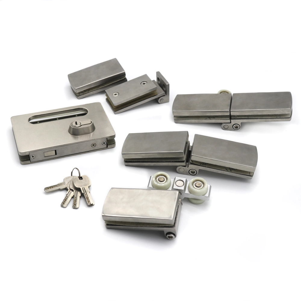 Heavy Duty Glass Folding Door Stainless Steel Patch Fitting Lock