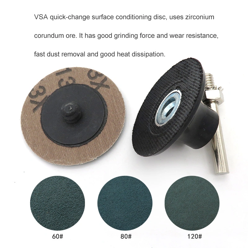 2&quot; 50mm Quick Change Roll Lock Zirconium Corundum Green Surface Conditioning Sanding Abservice Disc