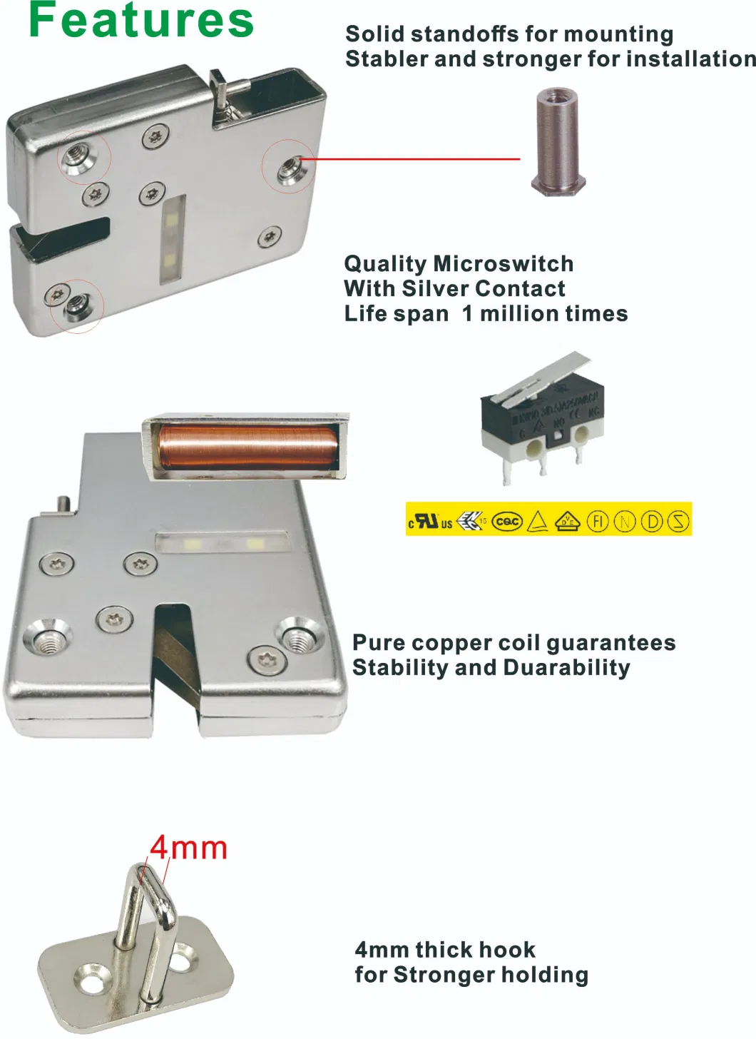 OEM CE Approved Electric Cabinet Latch Lock for Metal Cabinet Door and Drawers