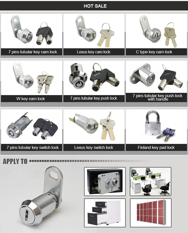 Safe Zinc Alloy Key Cylinder Door Cam Locks