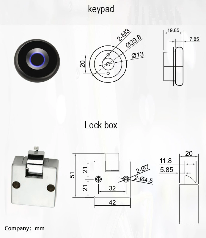 Digital Sercurity Fingerprint Furniture Hardware Cabinet Handle Electronic Smart Lock