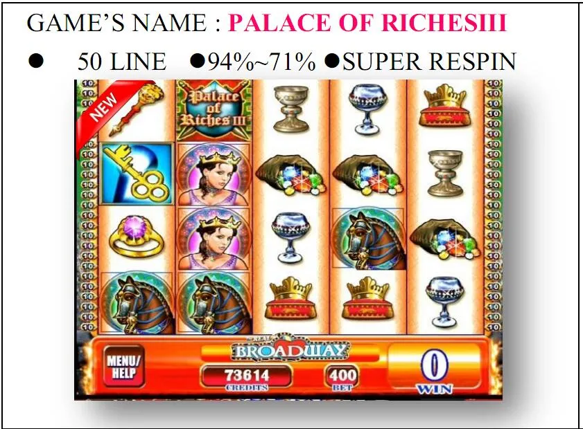 Palace of Riches3 Slot Arcade Gambling Casino Game Machine