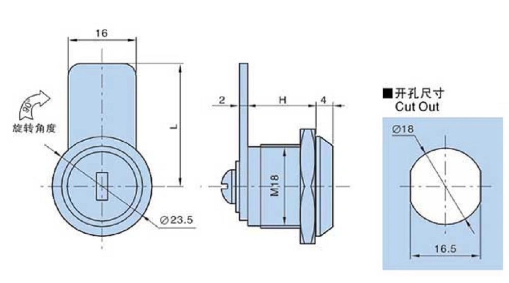 YH10023 Zinc Alloy Cabinet Machine Cam Lock