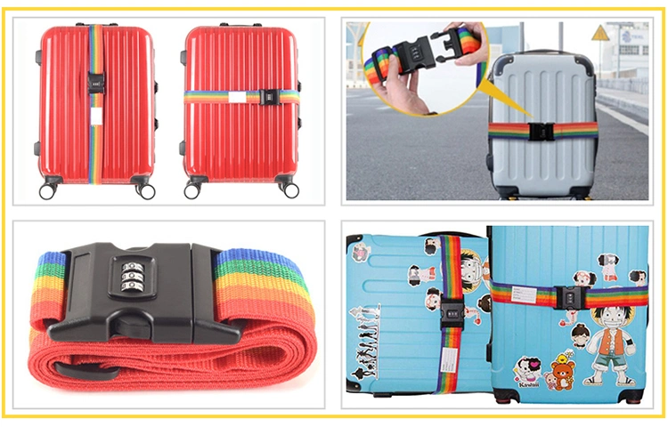 Customized Color Durable Adjustable Luggage Strap Travel Lock Tsa Lock