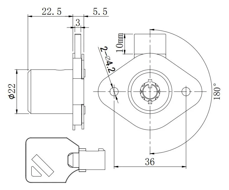 Safe Euro Cylinder Key Code Combination Push Button Cam Lock