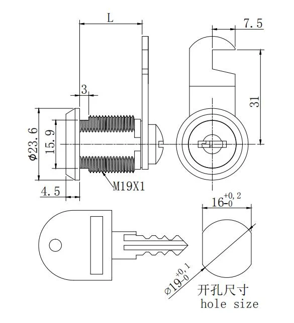 China Manufacturer High Security Cylinder Cam Lock