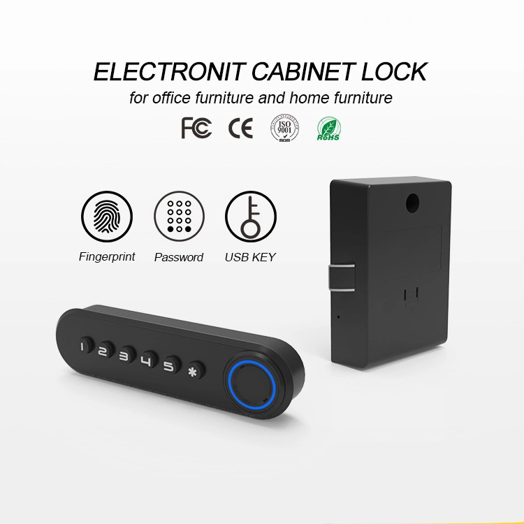 Electric Furniture Cabinet Office Fingerprint Code Lock Keyless Smart Drawer
