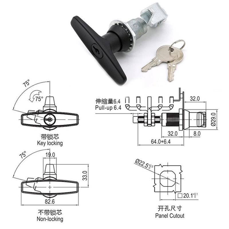 Xk243-T Xk243-Ts Class Southco E3 Electric Box Compression Type Large T-Handle Cylinder Door Cam Lock