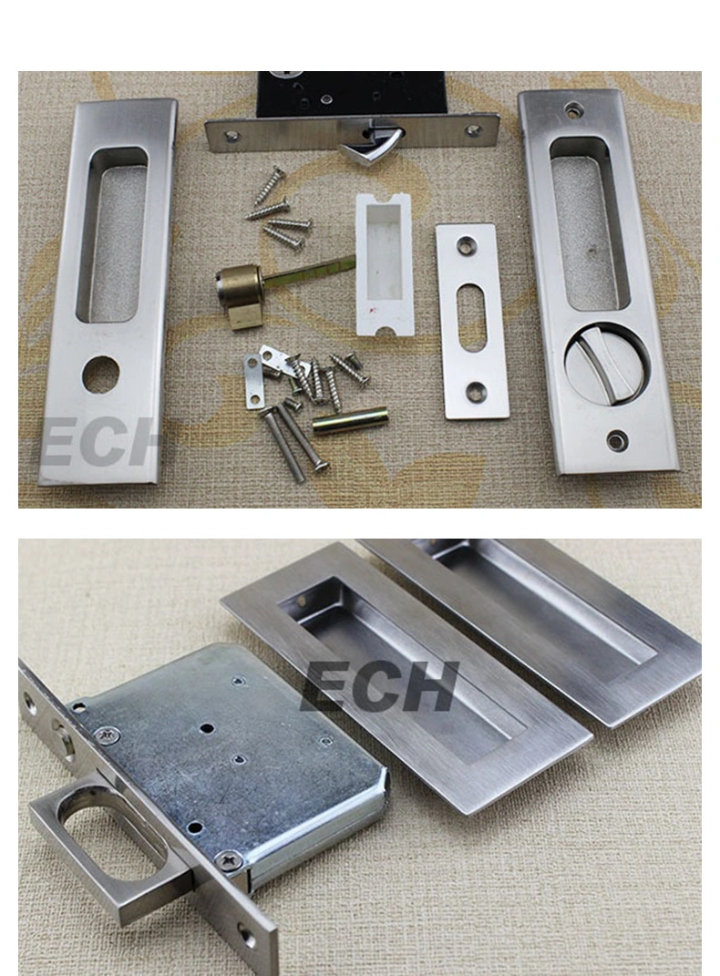 Stainless Steel Security Safe Sliding Door Lock with Concealed Handles
