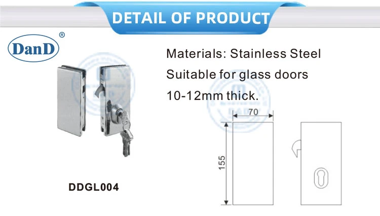 Stainless Steel Safety Door Center Lock Security Double Sliding Glass Door Lock