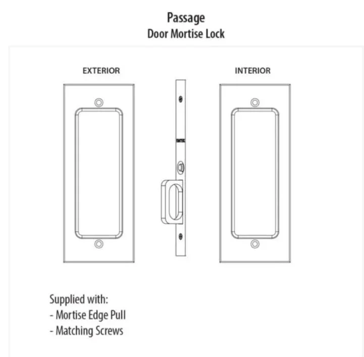 Pocket Door Lock with Traditional Trim Featuring Turnpiece and Emergency Release