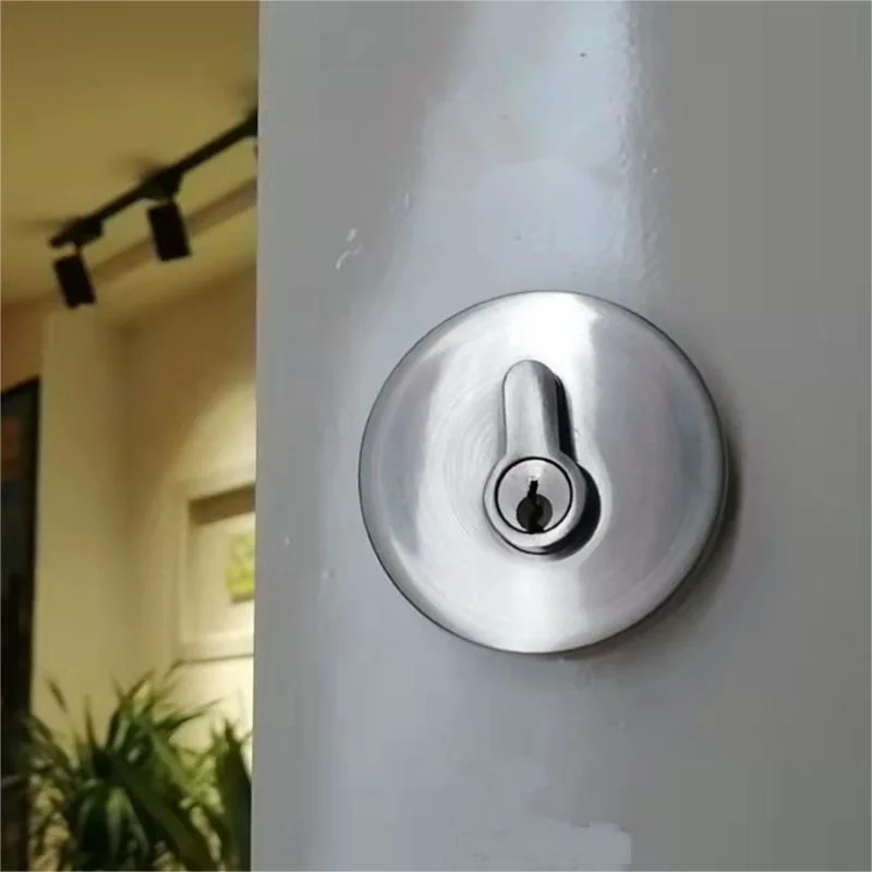 Zinc Alloy Single Cylinder Round Deadbolt Lock Entry Door Knob Lock