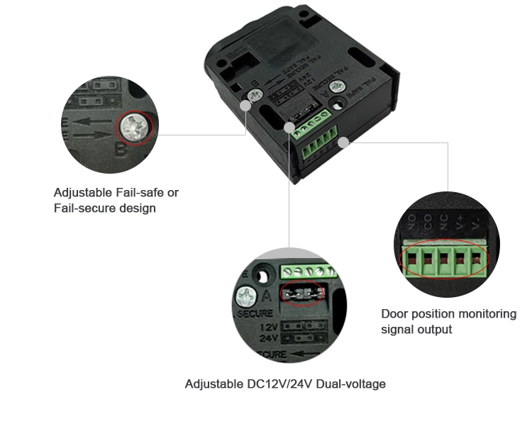 Black Adjustable DC12V/24V Dual-Voltage Keyless Cabinet Lock Magnetic Hidden Lock for Cabinet