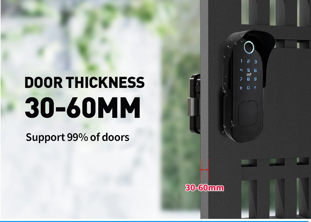 Waterproof Outdoor Fingerprint Lock Ttlock Smart WiFi Gate Door Rim Lock Remote Control