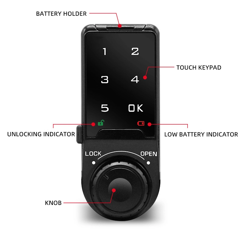 Public Gym Touch Keypad 5 Numbers Password Closet Keyless Smart Drawer Locker Lock