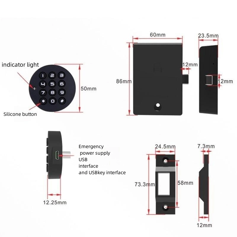 Office Cupboard Locks Gym Lockercode Keypad Digital Lock Smart Cabinet Lock