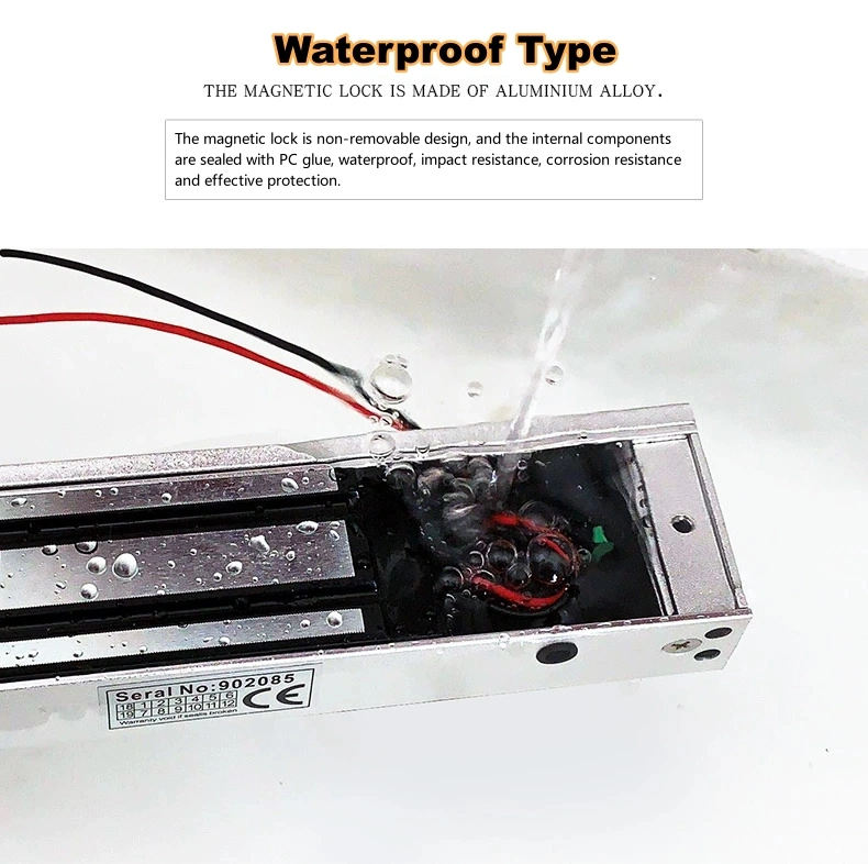 180kg Waterproof Electromagnetic Lock Single Magnetic Door Lock with Signal Status Output