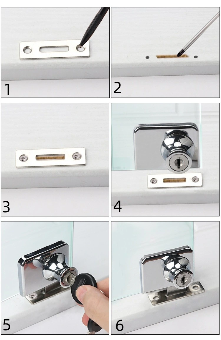 Square Cabinet Locks Hardware Furniture Zinc Alloy Metal Cabinet Door Lock