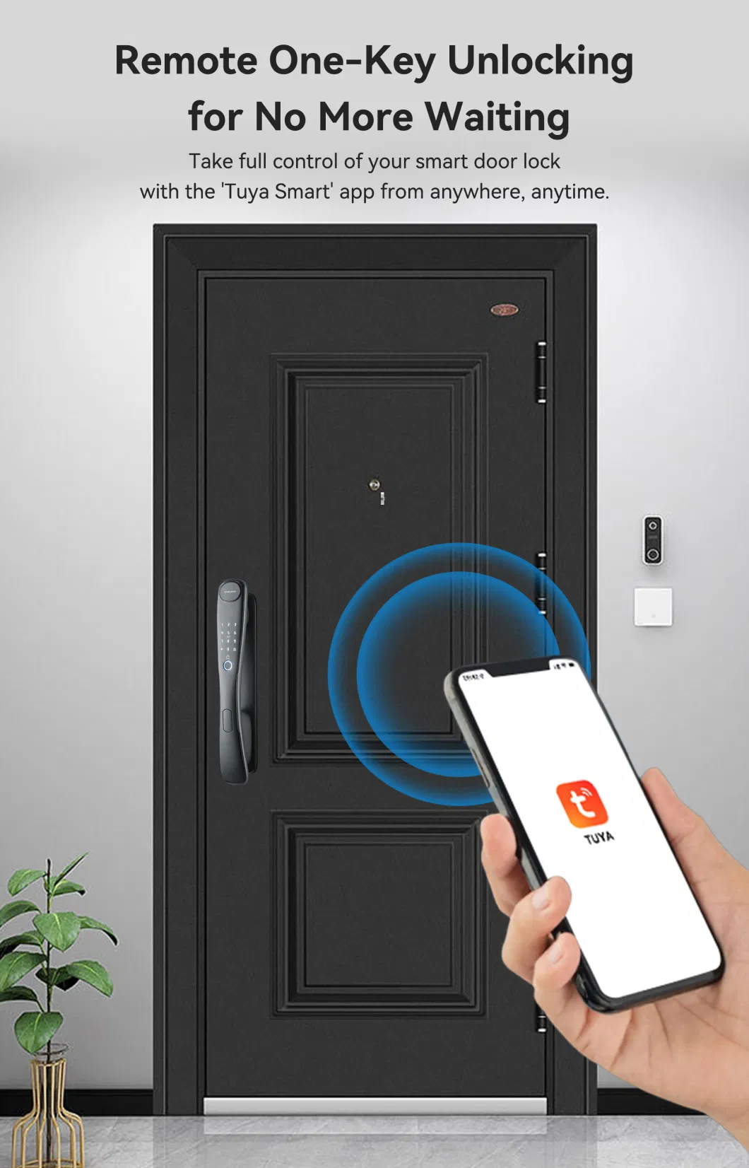 Security System Integration Auto-Locking Feature Fingerprint Keyless Door Lock