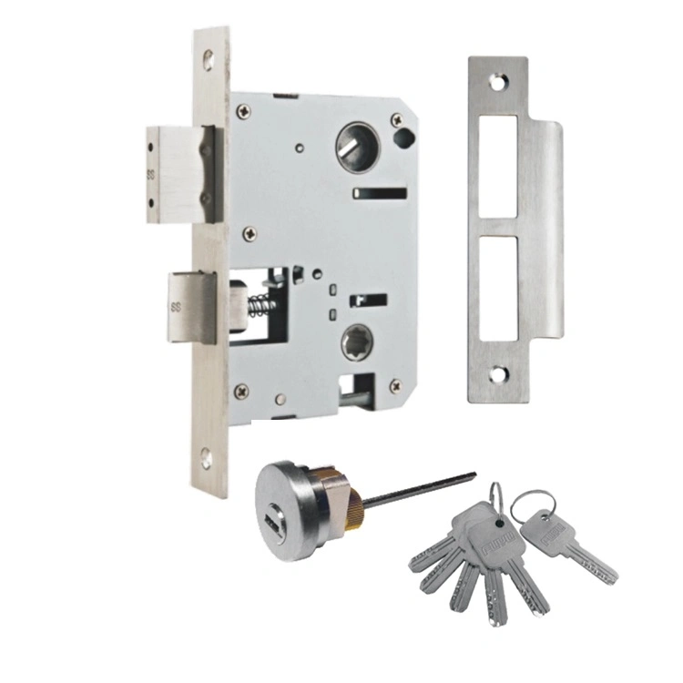 Bright Solid Forged Brass Keys Entry Handleset Mechanical Door Lock