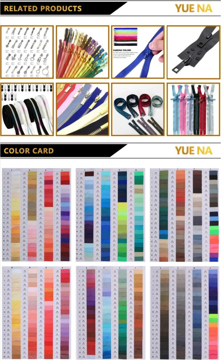 China Manufacture 3# 4# 5# 15cm-100cm 500 Color Open End Close End Plastic Nylon Hidden Zipper Invisible Cam Lock for Sportswear
